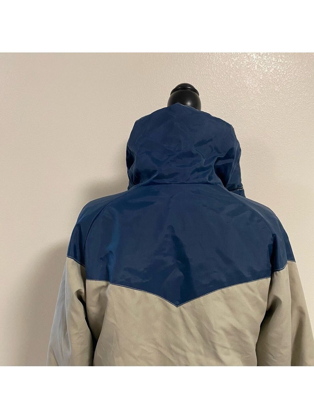 Powderhorn Mountaineering Jacket Girls Size 12 Tan Blue Vintage Down Jacket - Picture 10 of 17